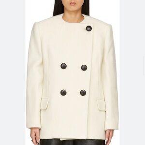 ISABEL MARANT Ibridgea Double Breast Coat 36 White